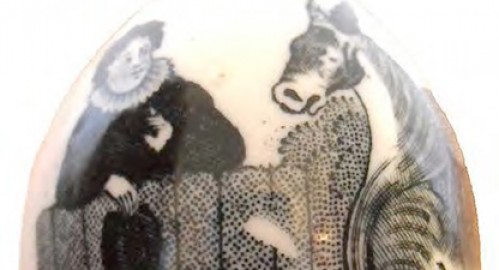 Transferware Darning Eggs