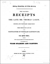 POTTERY RECIPES BOOK BY STAFFORDSHIRE POTTER THOMAS LAKIN